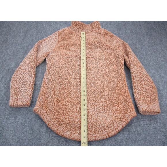 Scully Pullover Womens Medium Orange Sherpa Fleece Quarter Zip Raglan Cozy Teddy - Picture 5 of 16